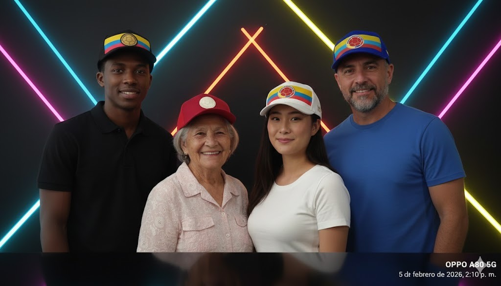 Vista 6 de CAP01T Gorra Colombia Hincha Fiel - COLOR: ROJO